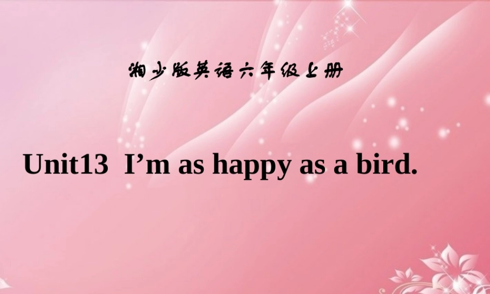 六年级英语上册 Unit 13（1）课件 湘少版