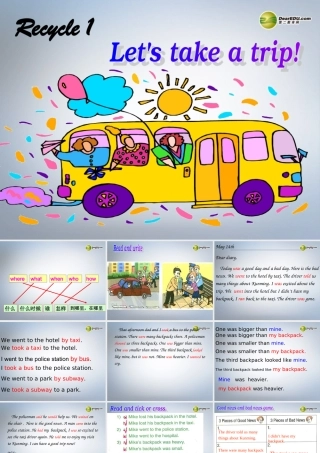 六年级英语下册 Recycle1第三课时课件 人教PEP