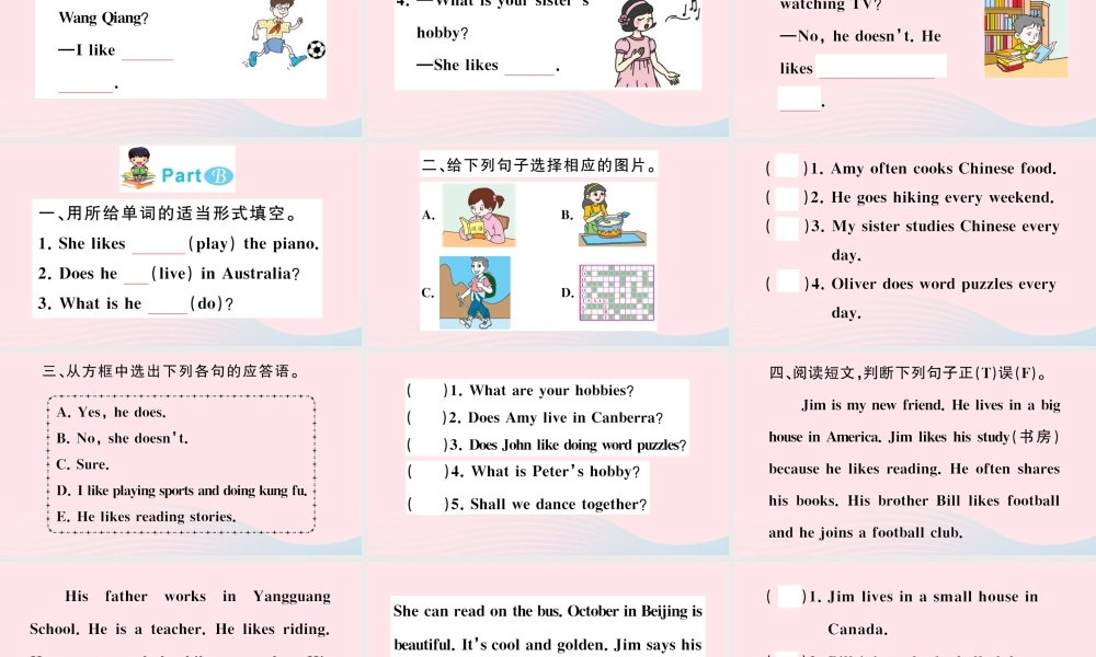 六年级英语上册 Unit 4 I have a pen pal作业课件 人教PEP版-人教PEP小学六年级上册英语课件