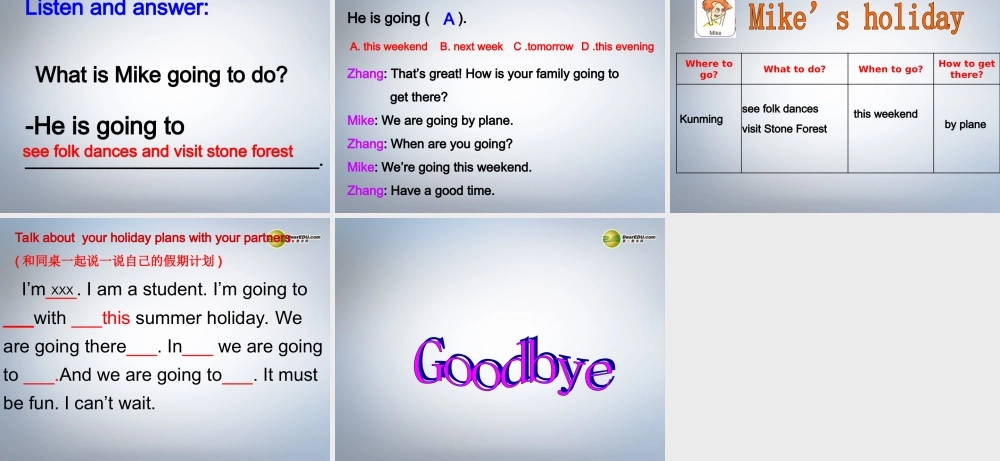 六年级英语下册 Recycle1第一课时课件 人教PEP