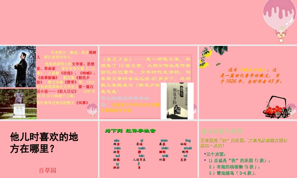 六年级语文上册 第2课 我的百草园课件1 西师大版-西师大版小学六年级上册语文课件