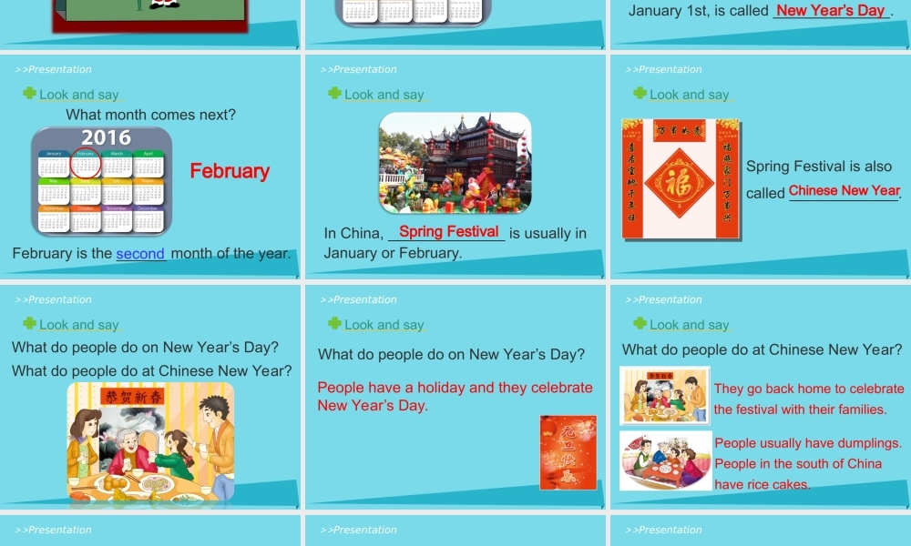 六年级英语上册 Unit 4 January is the first month（Lesson 19）教学课件 人教精通版-人教版小学六年级上册英语课件