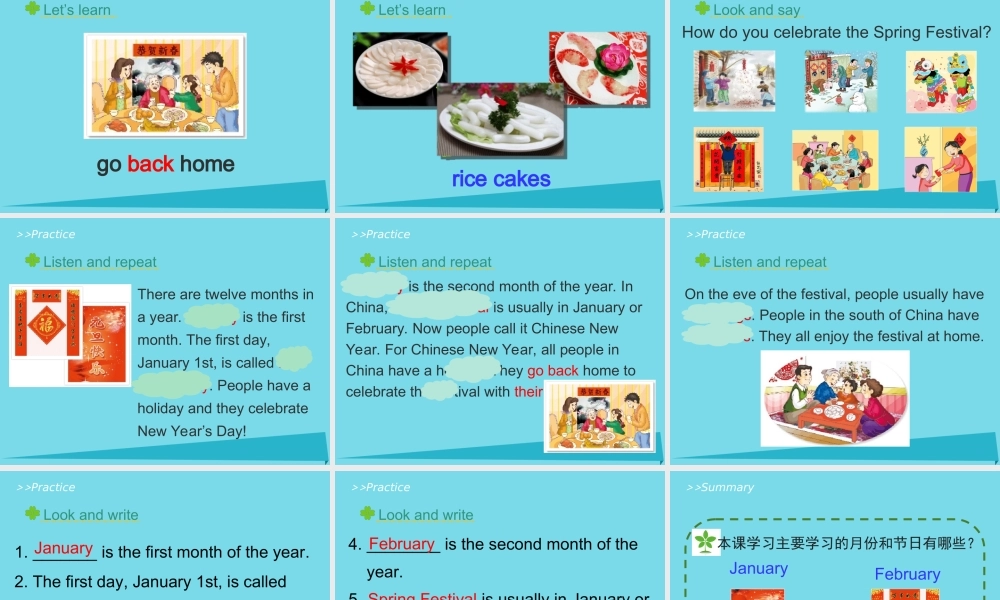 六年级英语上册 Unit 4 January is the first month（Lesson 19）教学课件 人教精通版-人教版小学六年级上册英语课件