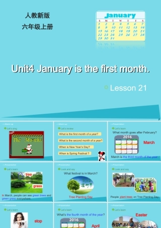 六年级英语上册 Unit 4 January is the first month（Lesson 21）教学课件 人教精通版-人教版小学六年级上册英语课件
