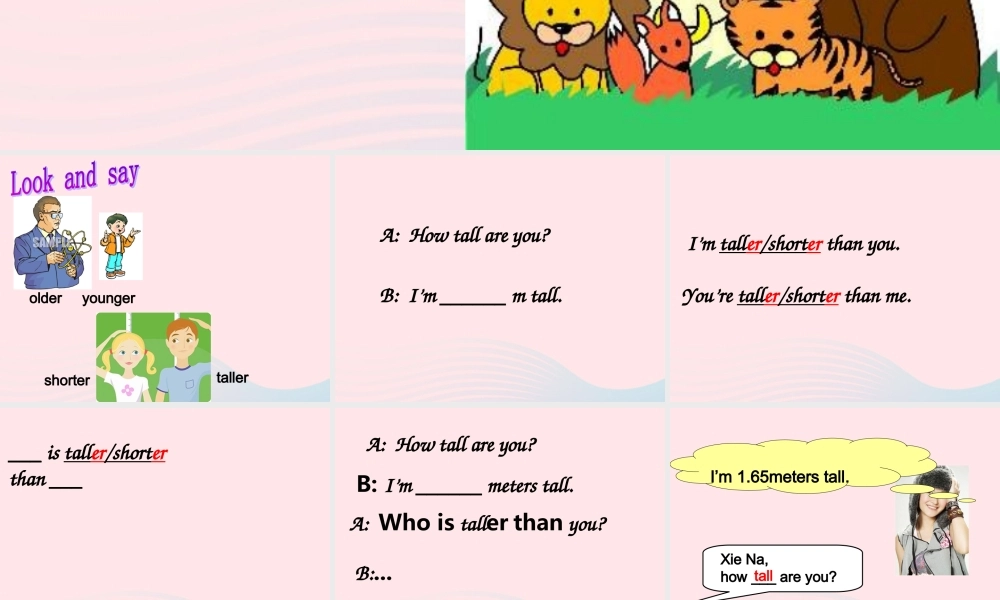 六年级英语下册 Unit 1 How tall are you Part A Lets talk教学课件 人教PEP版-人教PEP小学六年级下册英语课件