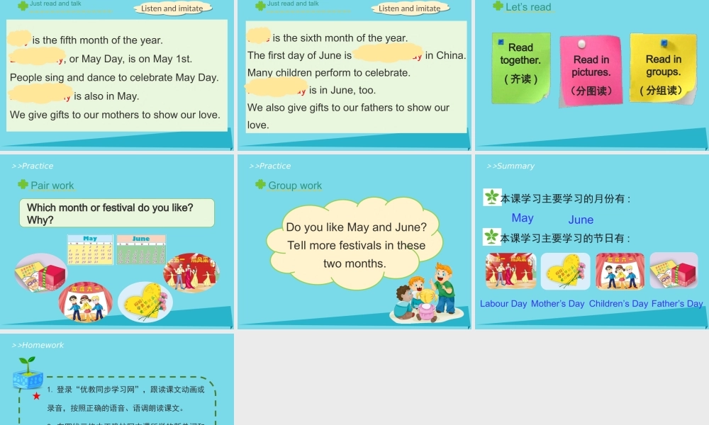 六年级英语上册 Unit 4 January is the first month（Lesson 23）教学课件 人教精通版-人教版小学六年级上册英语课件