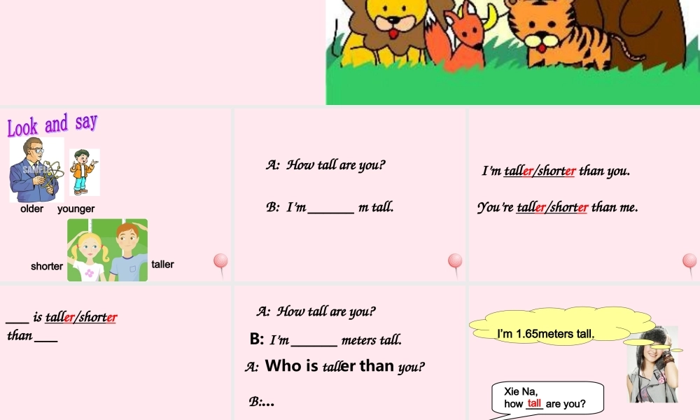 六年级英语下册 Unit 1 How tall are you Part A Lets talk课件 人教PEP版-人教PEP小学六年级下册英语课件