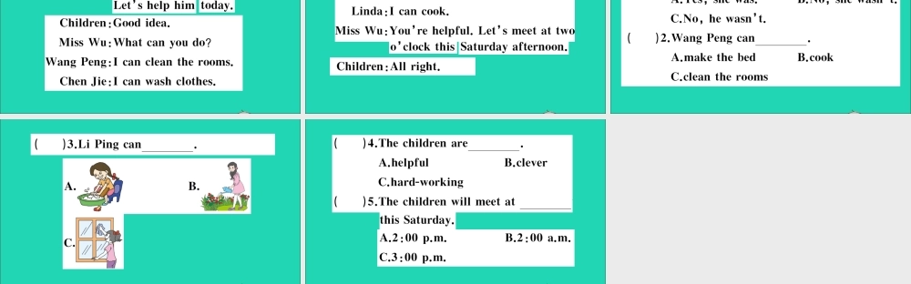 六年级英语上册 Unit 7 What can I do作业课件 湘少版-湘少版小学六年级上册英语课件