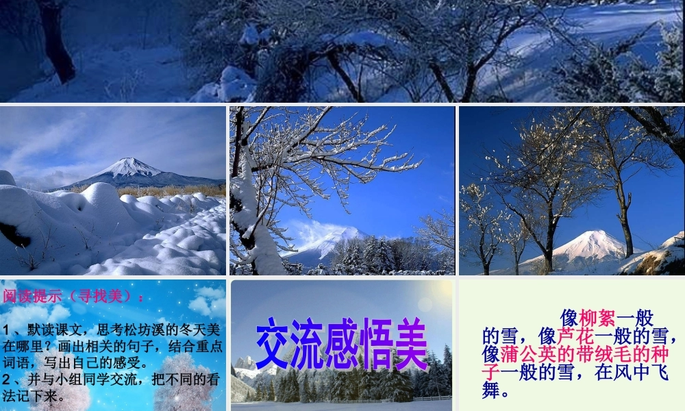 六年级语文上册 松坊溪的冬天课件1 鄂教版-鄂教版小学六年级上册语文课件