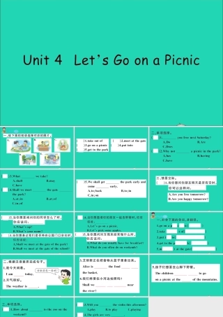 六年级英语上册 Unit 4 Let's go on a picnic作业课件 陕旅版（三起）-陕旅版小学六年级上册英语课件