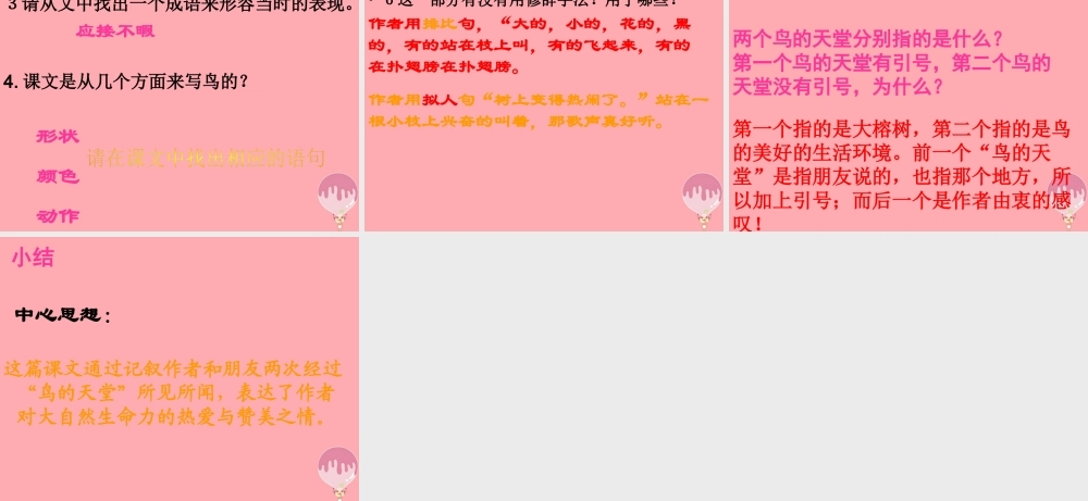 六年级语文上册 第4课 鸟的天堂课件3 西师大版-西师大版小学六年级上册语文课件