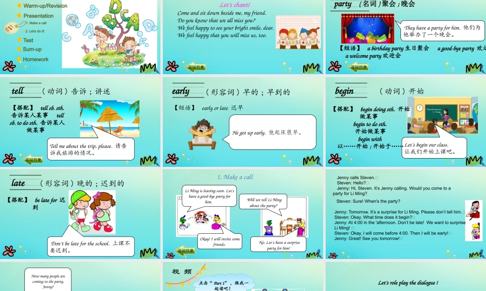 六年级英语下册 Unit 4 Li Ming Comes Home Lesson 21 A party for Li Ming课件 冀教版（三起）-冀教版小学六年级下册英语课件