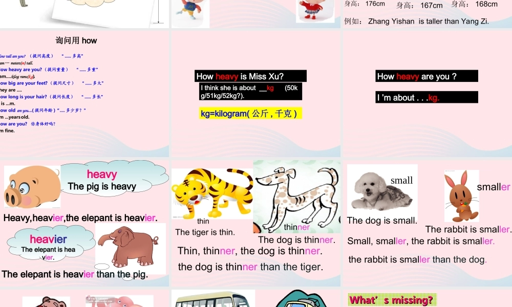 六年级英语下册 Unit 1 How tall are you Part B Lets learn教学课件 人教PEP版-人教PEP小学六年级下册英语课件