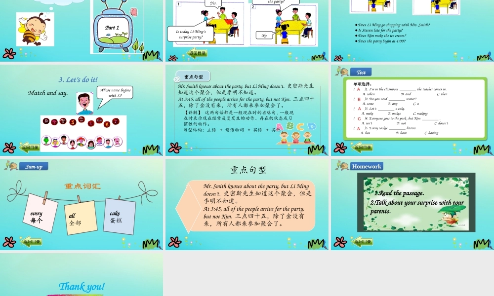 六年级英语下册 Unit 4 Li Ming Comes Home Lesson 22 Surprise课件 冀教版（三起）-冀教版小学六年级下册英语课件