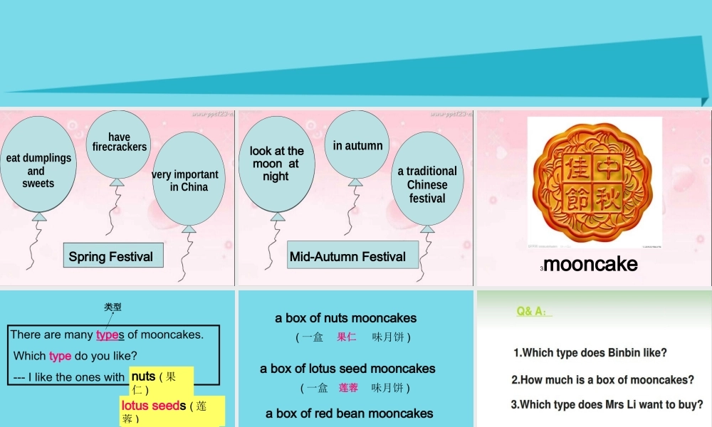 六年级英语上册 Unit 4 The Mid-Autumn Festival is coming..课件5 湘少版-湘少版小学六年级上册英语课件