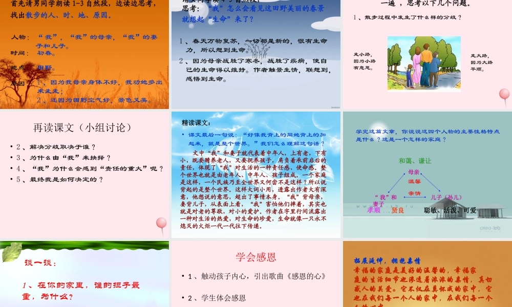 六年级语文上册 第4课《散步》课件1 沪教版-沪教版小学六年级上册语文课件