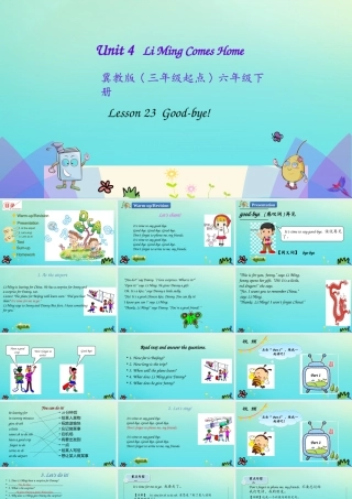 六年级英语下册 Unit 4 Li Ming Comes Home Lesson 23 Good-bye课件 冀教版（三起）-冀教版小学六年级下册英语课件
