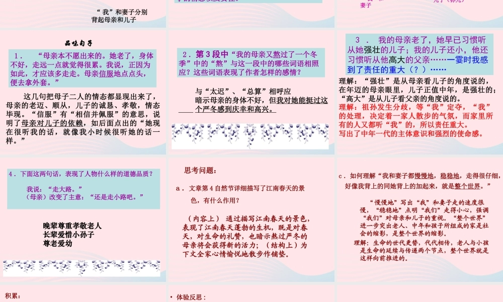 六年级语文上册 第4课《散步》课件4 沪教版-沪教版小学六年级上册语文课件