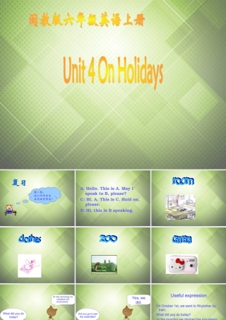六年级英语上册 Unit 4（2）课件 闽教版