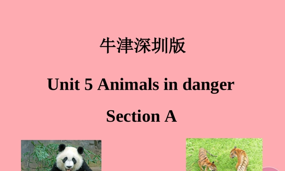 六年级英语上册 Unit 5 Animals in danger（第1课时）课件 牛津上海版-牛津上海版小学六年级上册英语课件