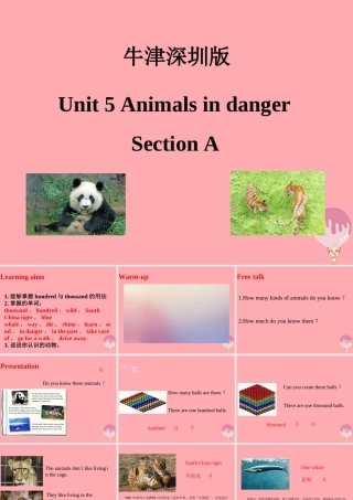 六年级英语上册 Unit 5 Animals in danger（第1课时）课件 牛津上海版-牛津上海版小学六年级上册英语课件