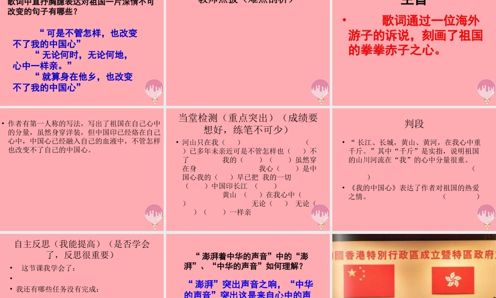 六年级语文上册 第5课 我的中国心课件1 西师大版-西师大版小学六年级上册语文课件