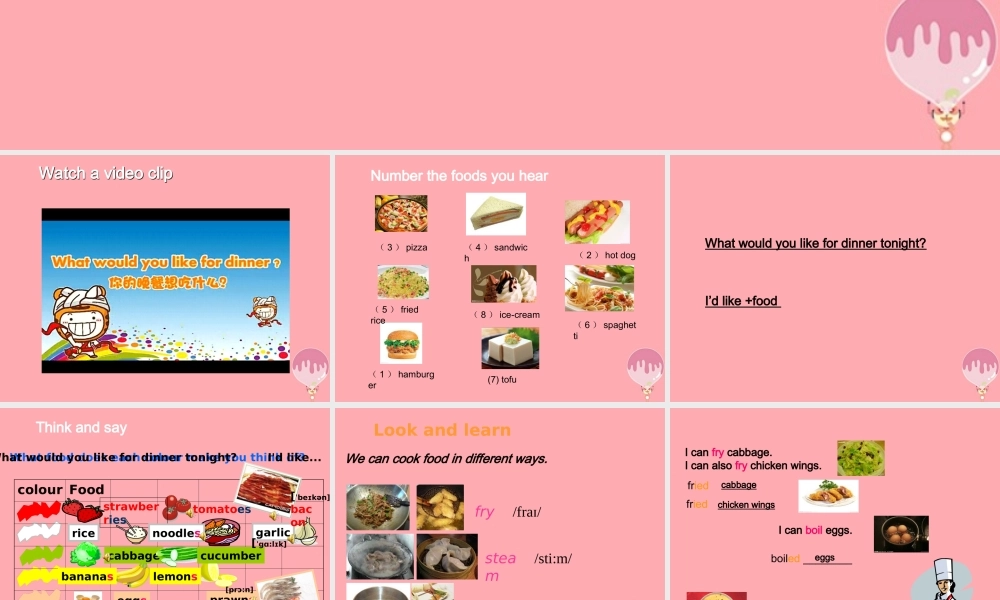 六年级英语上册 Unit 8 The food we eat课件4 牛津上海版（一起）-牛津上海版小学六年级上册英语课件