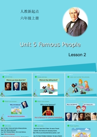 六年级英语上册 Unit 5 Famous People（Lesson 2）课件 人教新起点-人教新起点小学六年级上册英语课件
