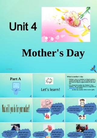 六年级英语下册 Unit 4 Mother’s Day Part A课件2 闽教版（三起）-闽教版小学六年级下册英语课件
