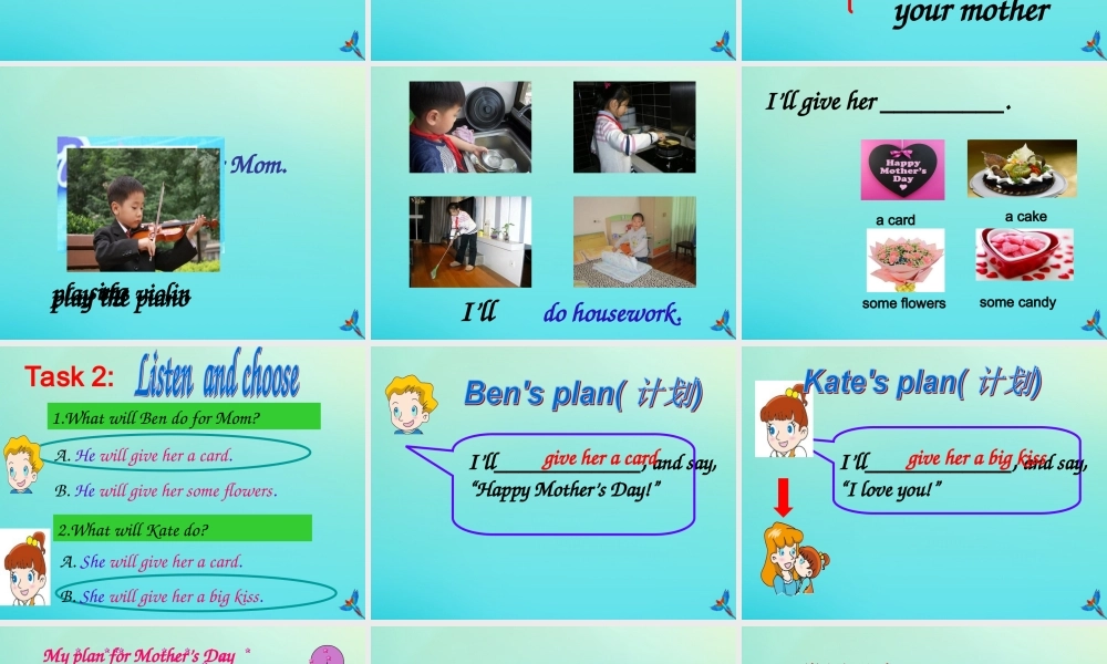 六年级英语下册 Unit 4 Mother’s Day Part A课件3 闽教版（三起）-闽教版小学六年级下册英语课件