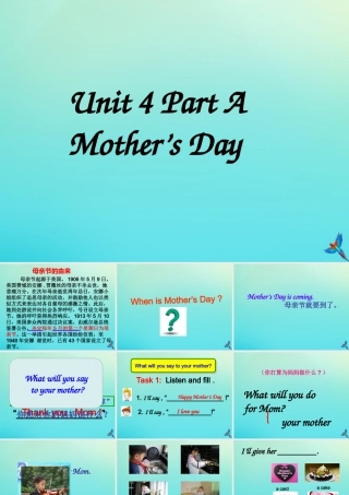 六年级英语下册 Unit 4 Mother’s Day Part A课件3 闽教版（三起）-闽教版小学六年级下册英语课件