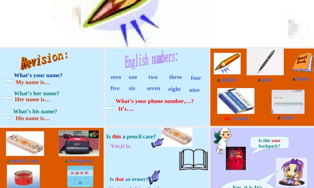 六年级英语上册 Unit 5 Is this your pencil课件 鲁教版