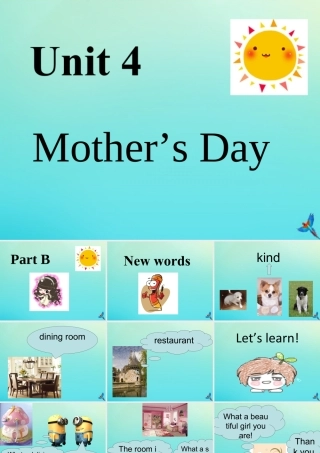 六年级英语下册 Unit 4 Mother’s Day Part B课件1 闽教版（三起）-闽教版小学六年级下册英语课件