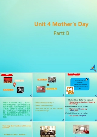 六年级英语下册 Unit 4 Mother’s Day Part B课件3 闽教版（三起）-闽教版小学六年级下册英语课件