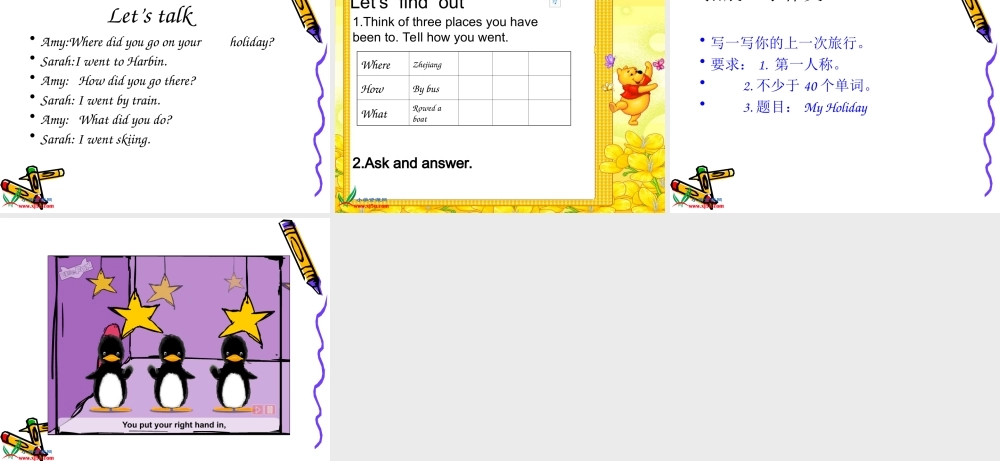 六年级英语下册 Unit 4 My Holiday课件 人教版PEP