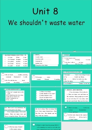 六年级英语上册 Unit 8 We shouldn't waste water作业课件 湘少版-湘少版小学六年级上册英语课件