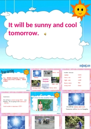 六年级英语上册 Unit 5 It will be sunny and cool tomorrow课件 湘少版-湘少版小学六年级上册英语课件
