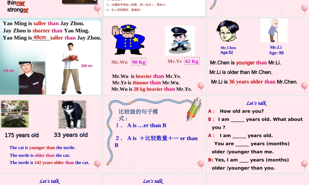 六年级英语下册 Unit 1 How tall are you PartB课件 人教PEP版-人教PEP小学六年级下册英语课件