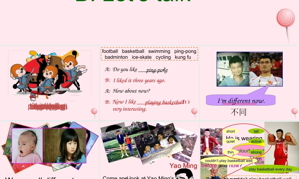 六年级英语下册 Unit 4 Then and now B Lets talk课件1 人教PEP版-人教PEP小学六年级下册英语课件