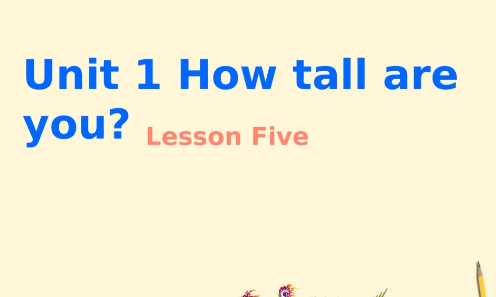 六年级英语下册 Unit 1 How tall are you5课件 人教PEP