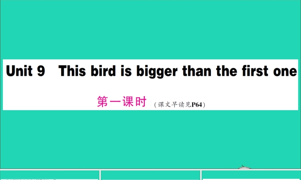 六年级英语上册 Unit 9 This bird is bigger than fist one第一课时作业课件 湘少版（三起）-湘少版小学六年级上册英语课件