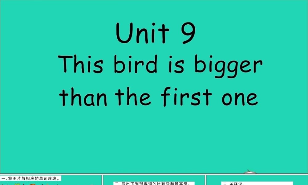 六年级英语上册 Unit 9 This bird is bigger than the first one作业课件 湘少版-湘少版小学六年级上册英语课件