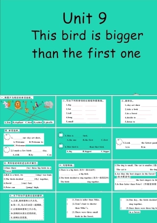 六年级英语上册 Unit 9 This bird is bigger than the first one作业课件 湘少版-湘少版小学六年级上册英语课件