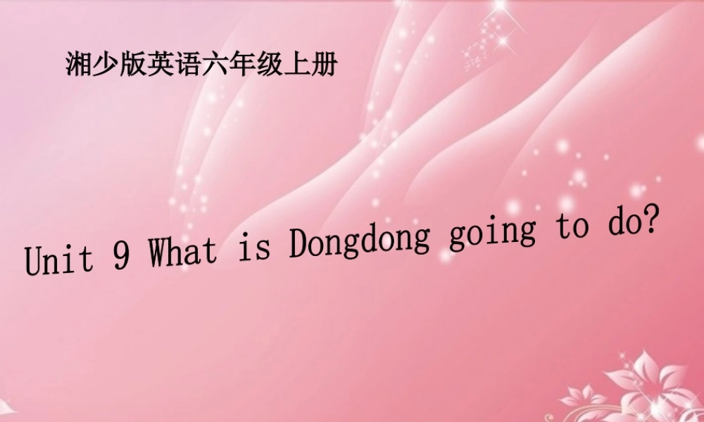 六年级英语上册 Unit 9（1）课件 湘少版