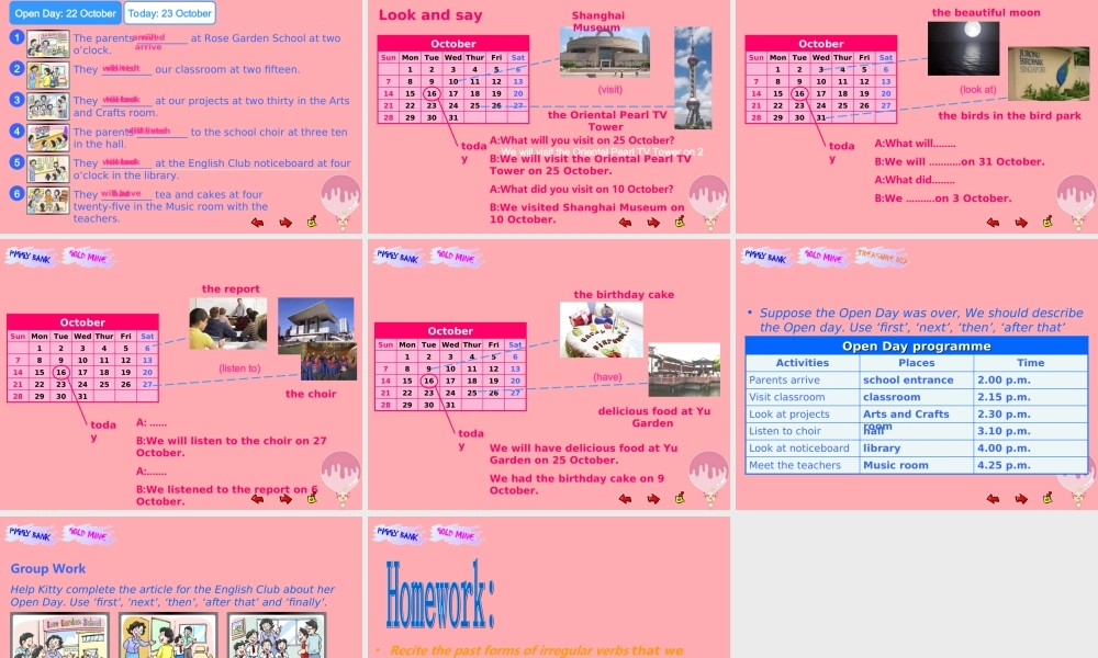 六年级英语上册 Unit 5 Open Day课件2 牛津上海版（一起）-牛津上海版小学六年级上册英语课件