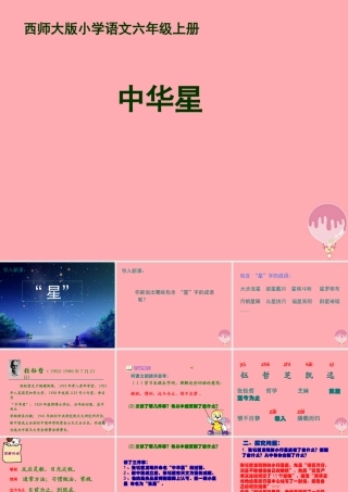 六年级语文上册 第7课 中华星课件5 西师大版-西师大版小学六年级上册语文课件