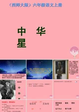 六年级语文上册 第7课 中华星课件6 西师大版-西师大版小学六年级上册语文课件