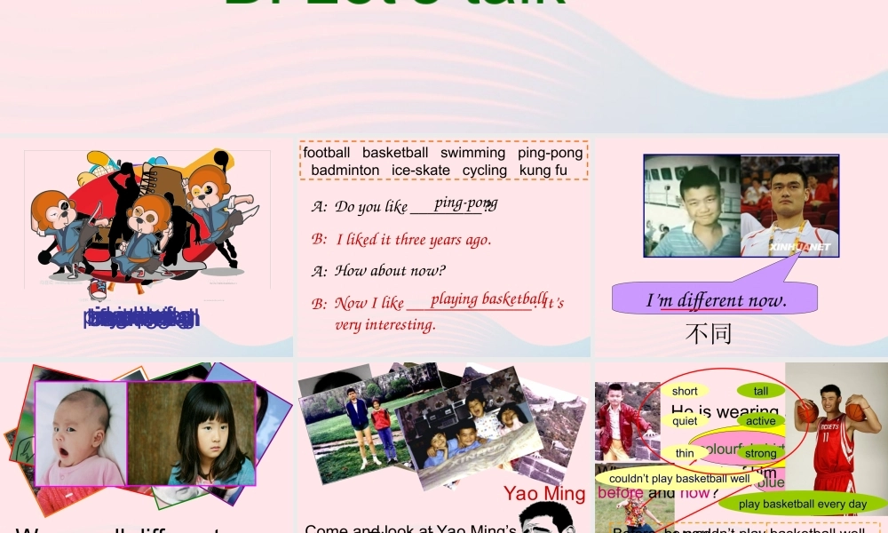 六年级英语下册 Unit 4 Then and now Part B Lets talk教学课件 人教PEP版-人教PEP小学六年级下册英语课件