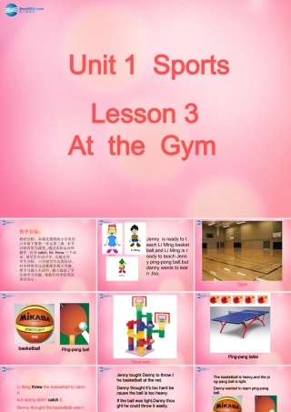 六年级英语下册 Unit 1 Lessson 3 At the Gym课件 冀教版（三起）-冀教版小学六年级下册英语课件