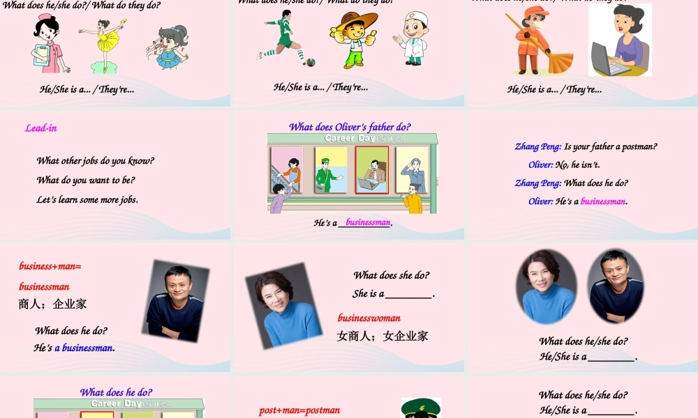 六年级英语上册 Unit 5 What does he do Part A 第2课时上课课件+素材 人教PEP版